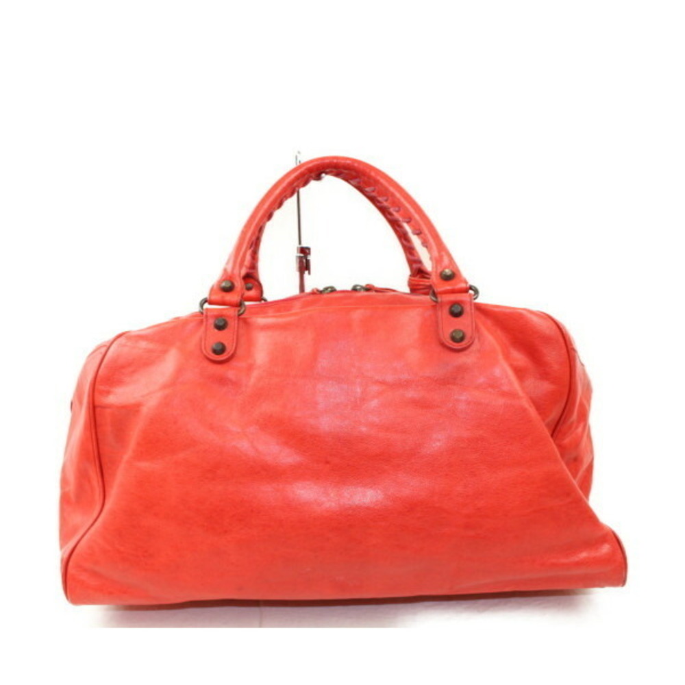 Balenciaga Boston leather handbag Gris red bag
